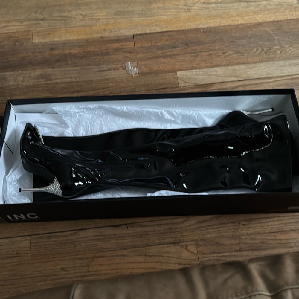 INC International Concepts Black Heeled Boots
